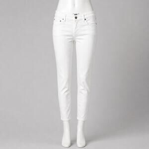 Paige Womens Skyline Ankle Peg Jeans - White - Skinny Stretch - Size 26